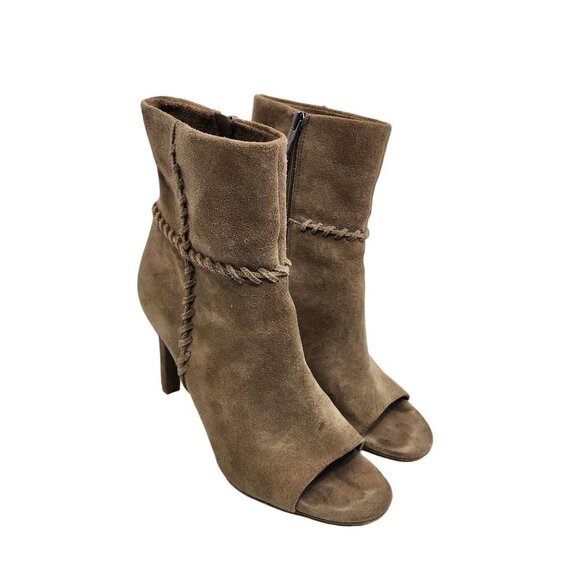 VINCE CAMUTO Sashane Peep-Toe Booties Size 7.5 Suede - Picture 1 of 13